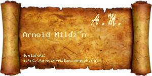 Arnold Milán névjegykártya