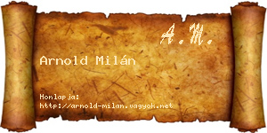 Arnold Milán névjegykártya