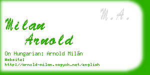 milan arnold business card